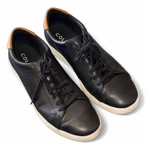 Cole Haan Black Leather Sneakers Men’s 12 Lace-Up Low Top‎ Casual Shoes